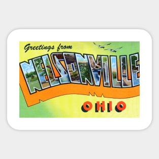 Greetings from Nelsonville Ohio - Vintage Large Letter Postcard Sticker